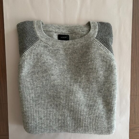 J. Crew Wool/Cashmere/Rabbit Hair Blend Waffle Knit Baseball Crewneck - MINT! - Picture 6 of 6
